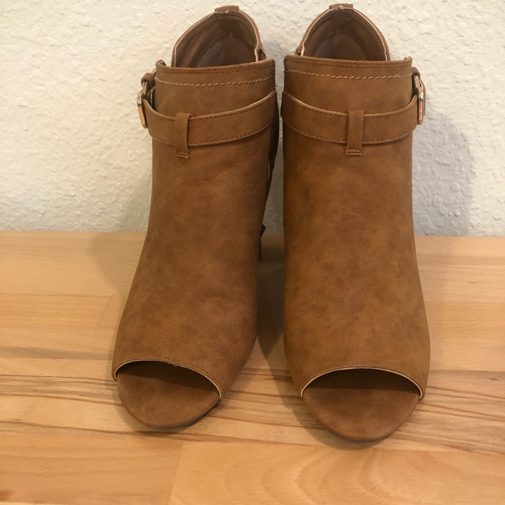 Peep toe booties